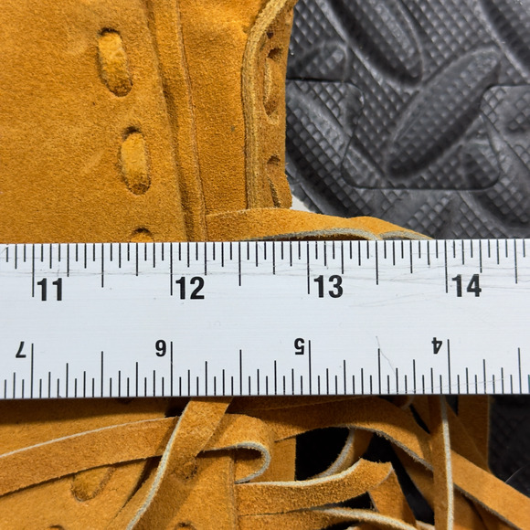 Telfer Women's Mustard Suede Fringe Zipper Pocket Boho Snap Crossbody Handbag - Picture 8 of 8